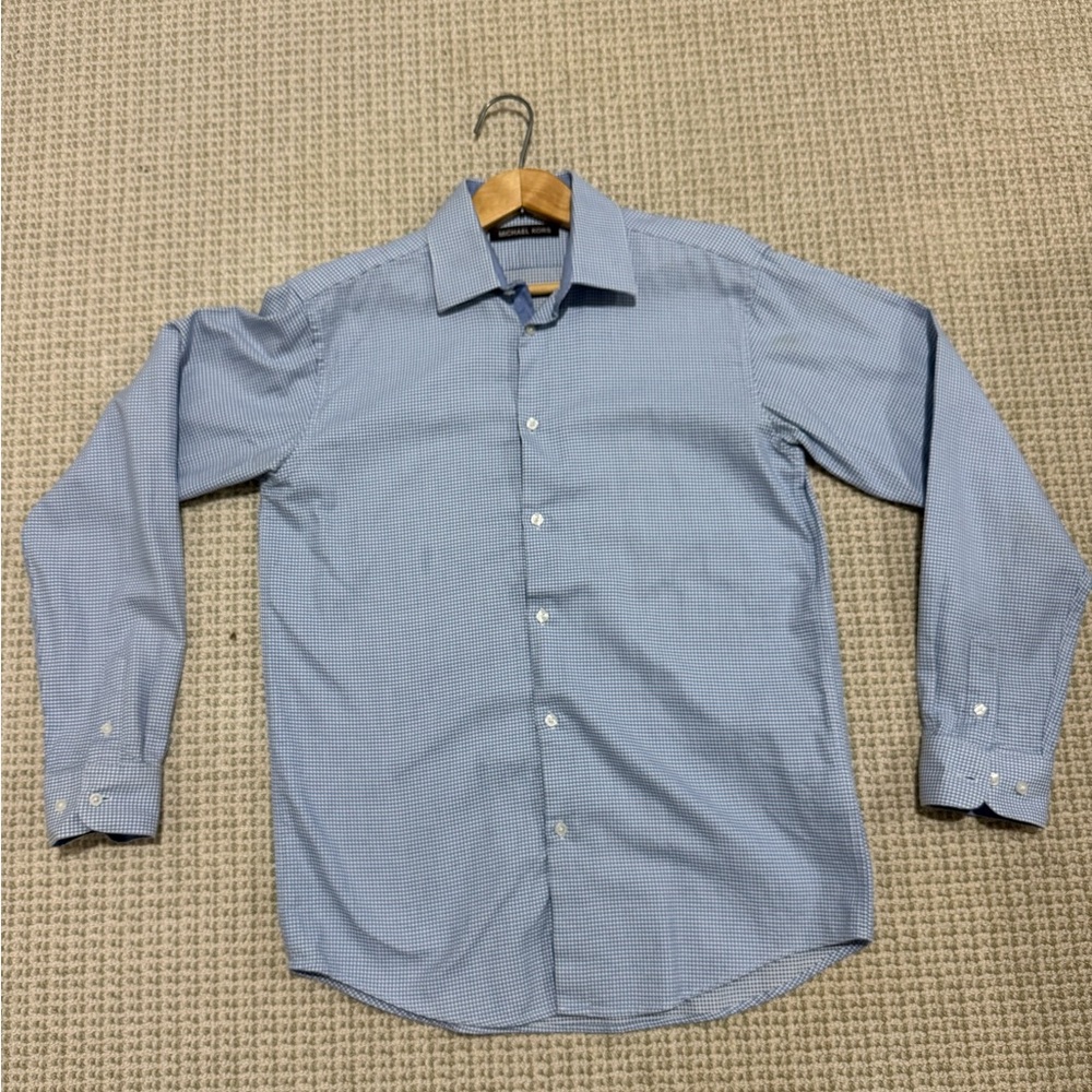 Michael Kors Boys Blue Checkered Shirt